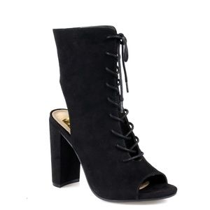 BECCA-12 Lace up Women's High Heel Booties